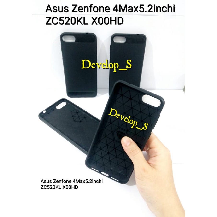 Case Rugged Casing Fiber Carbon Asus Zenfone 4 Max 5.2inchi ZC520KL X00HD