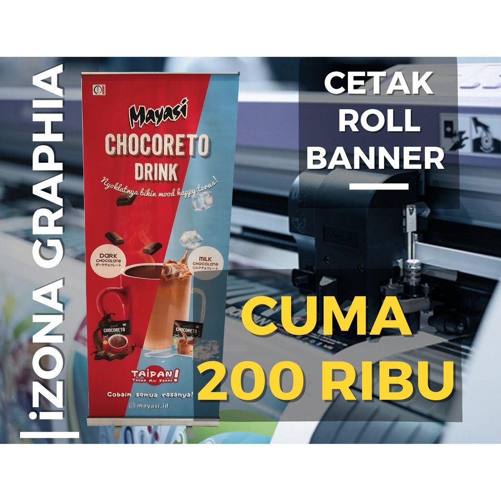 Cetak Roll Banner Ukuran 80x200 Kualitas Premium