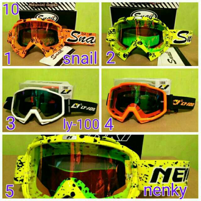 Goggle kacamata LY-100 helm trail google motor cross trabas snail nenky