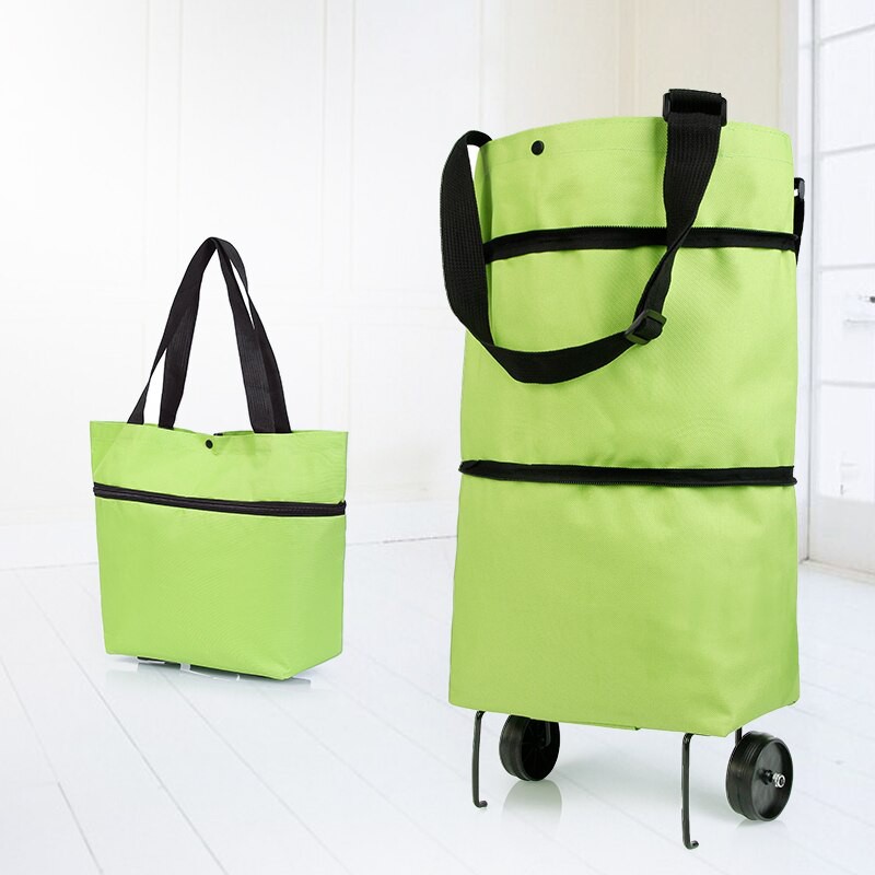 Sgmshop foldable shopping bag tas belanja trolly lipat trolley bag tas belanja roda