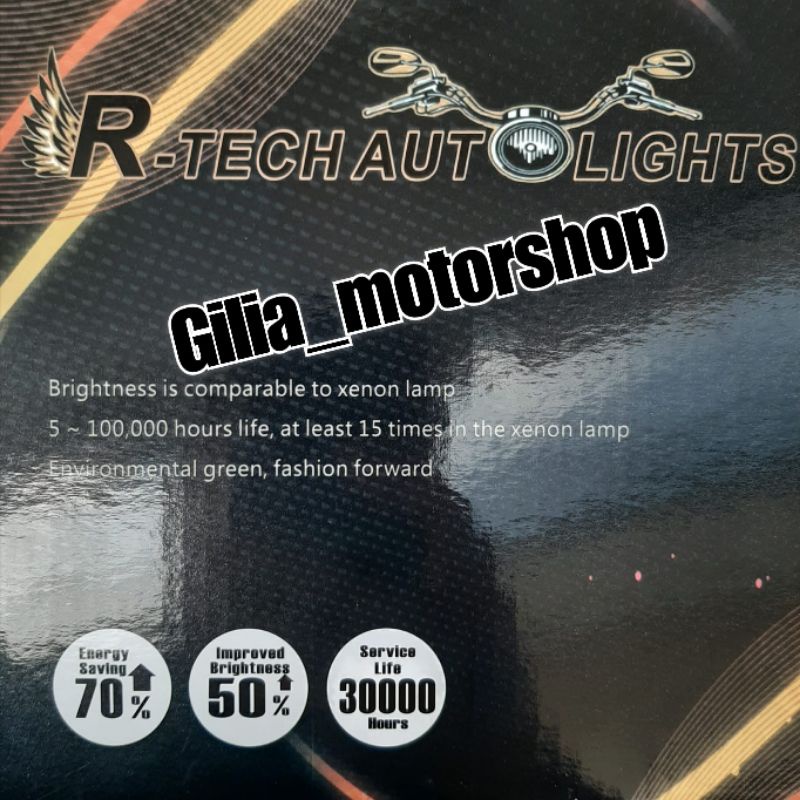 LAMPU DEPAN DAYMAKER 7 INCH DD41 12V-80V R-TECH AUTOLIGHTS ORIGINAL BULAT HEADLAMP UNTUK MOTOR MOBIL