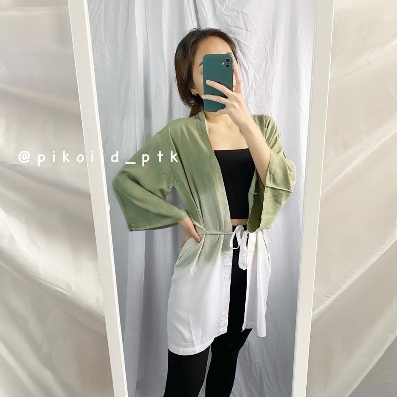 Cardigan gradasi / outer rayon murah / outer tie dye / outer hijab murah / luaran pantai wanita