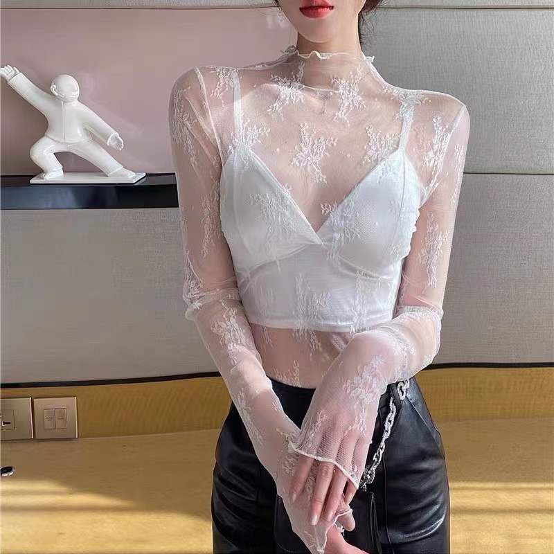 Korean Transparent Lace Long Sleeve / Atasan Wanita Renda Anti UV 2550