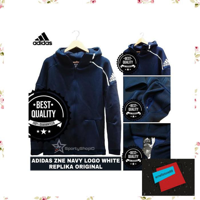 Jaket Pria parasut parka gunung HOODIE ADIDAS ZNE BIRU NAVY KUALITAS MATERIAL ORIGINAL ZNE WE252