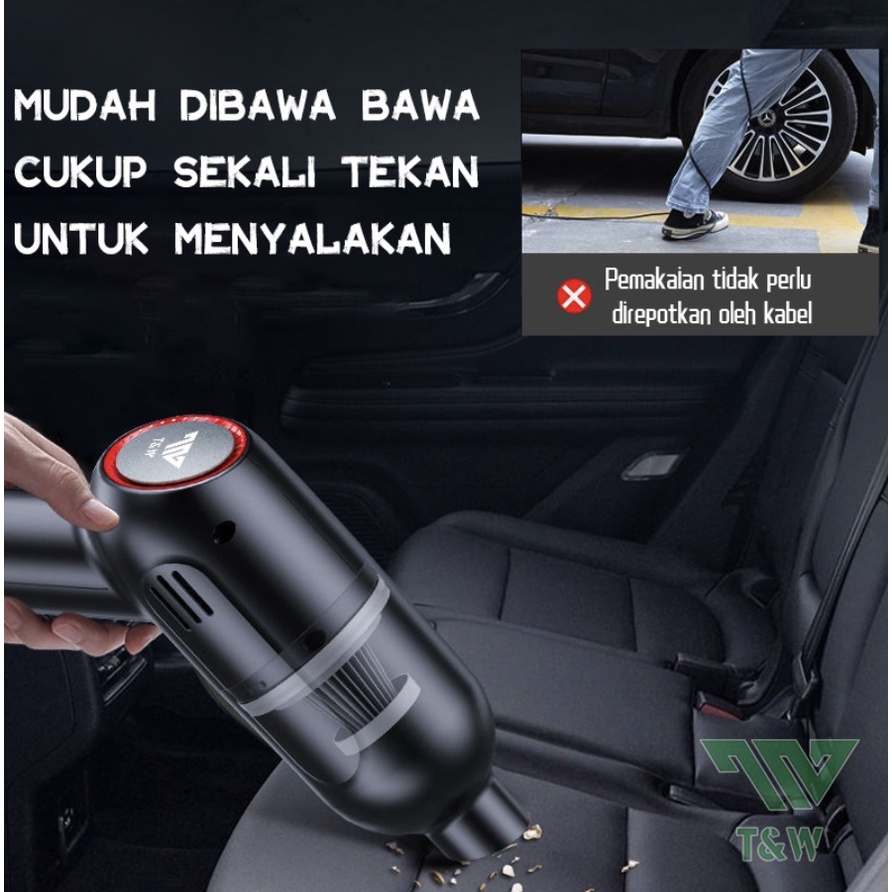 Vacum Cleaner Penyedot Debu Vakum Mobil Kuat Dengan Daya 12000PA Portable Wireless Vacuum Cleaner Mini Penghisap Debu USB