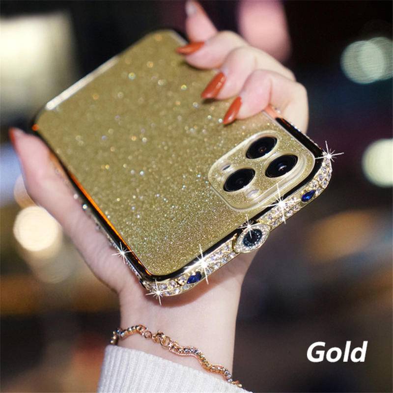 Case Bumper Belakang Bahan Akrilik Aksen Glitter Berlian Imitasi Untuk Iphone 13 12 11 Pro Max XS Max Xr X XS