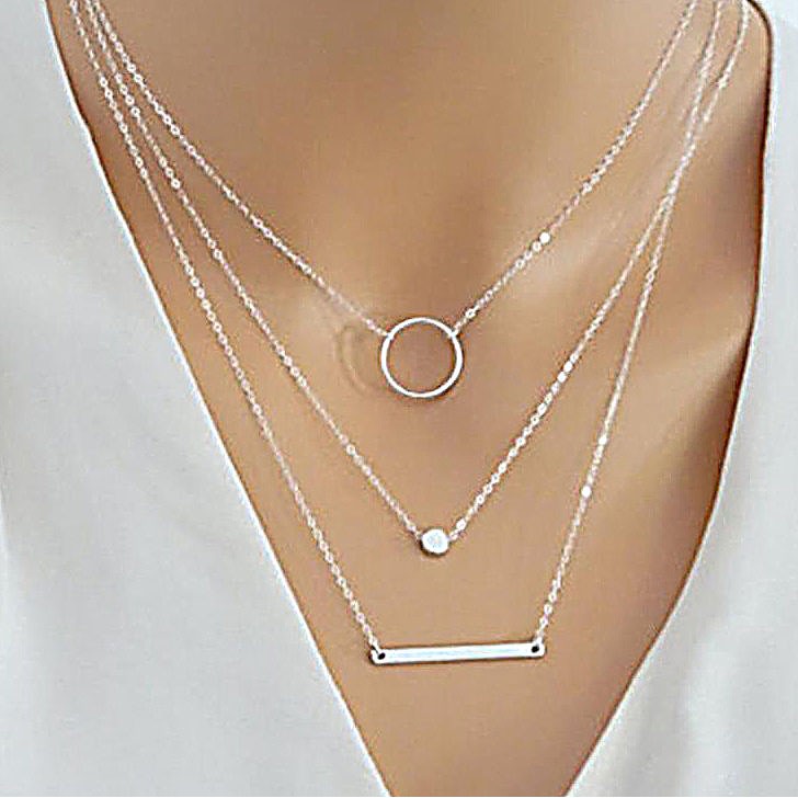 Kalung Tumpuk Rantai Wanita 3 Layers C170  Korea Fashion Women Aksesoris Perhiasan Cewe Multilayer