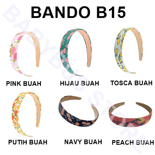 BBS Bando B15 Motif Bunga/Korea Style Headband Solid Color Flower Pattern Lattice Hairband