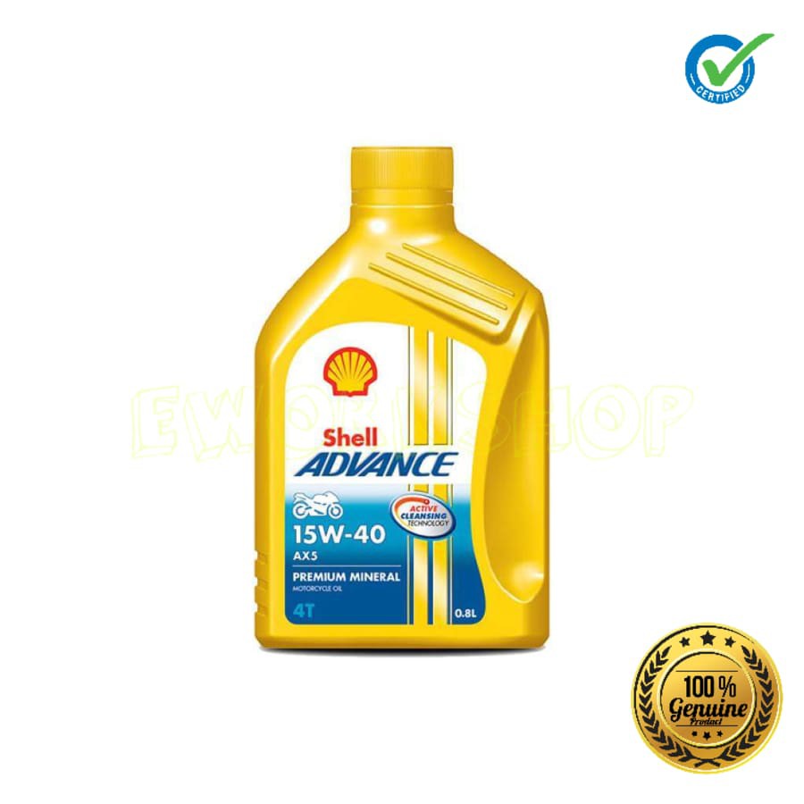 OLI SHELL ADVANCE 4T AX5 15W-40 0,8 L 100% Original Product