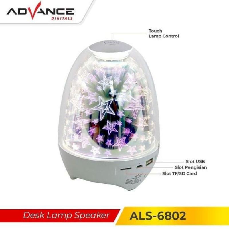 Desk Lamp // Speaker Advance Als 6802 Bluetooth Speaker Lampu tidur