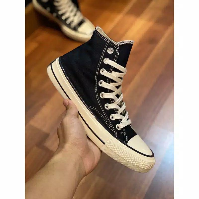 (PREMIUM) Sepatu Converse 70s High Egret Black White Pria Wanita