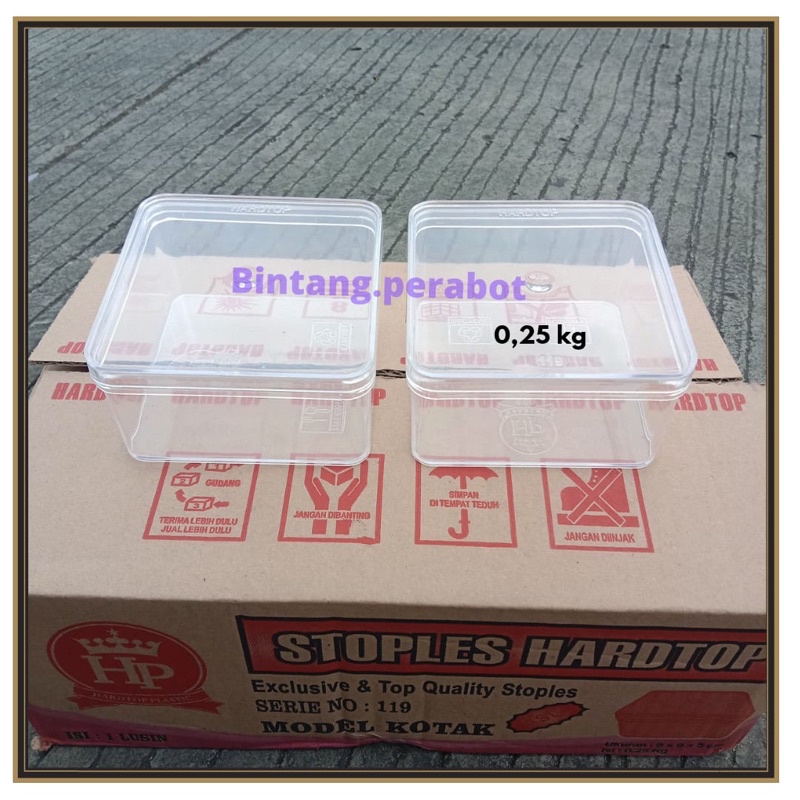 Toples Hardtop 119 Ukuran 250 gr / Toples Mika Dessert Box Kotak Persegi / Toples Kue Kering Bentuk 