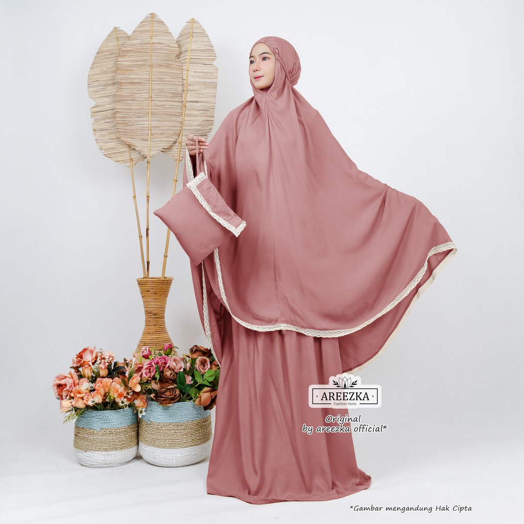 Mukena Rayon Polos Renda Rajut Khadijah hadijah