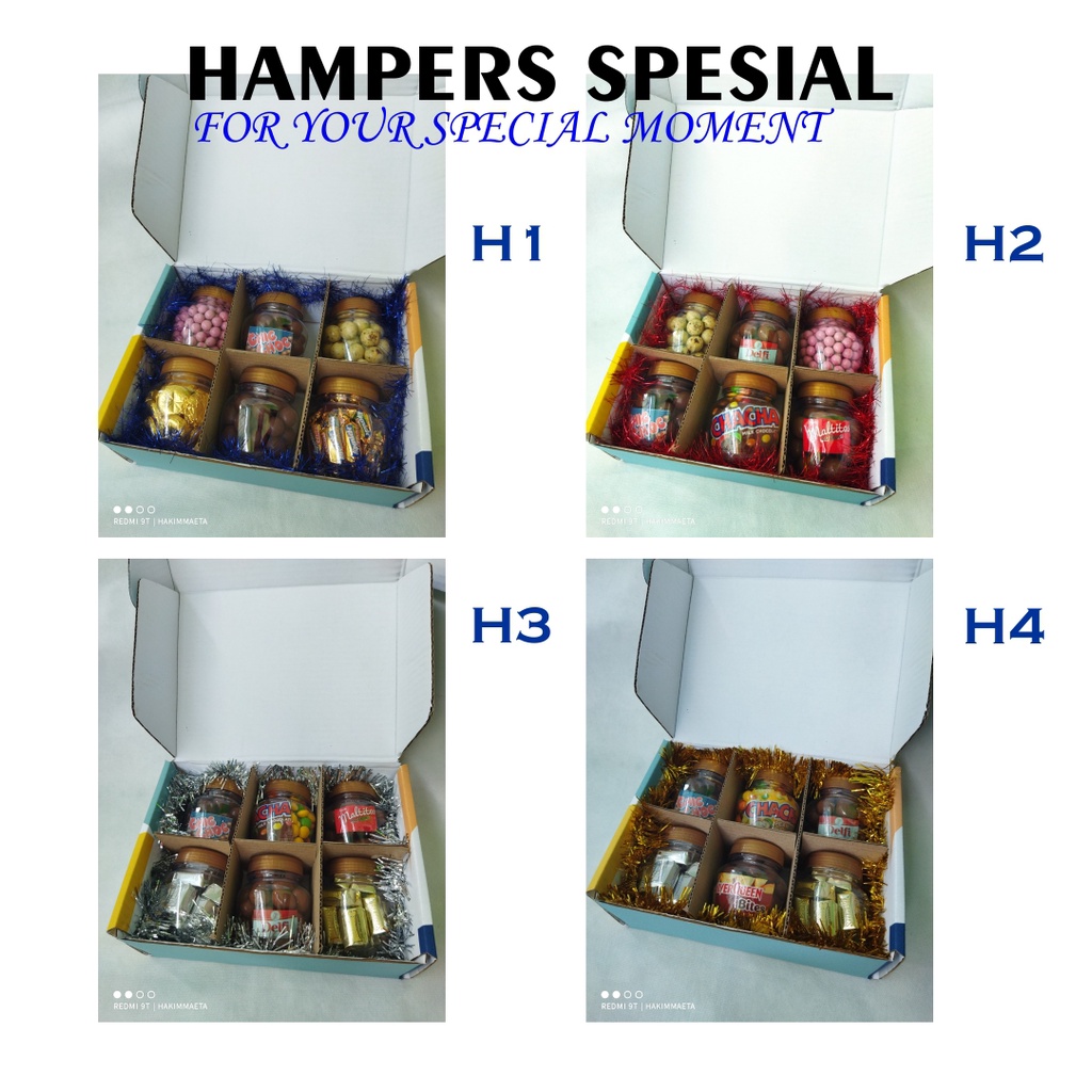 

SPESIAL HAMPERS COKELAT kemasan gift isi 6 toples