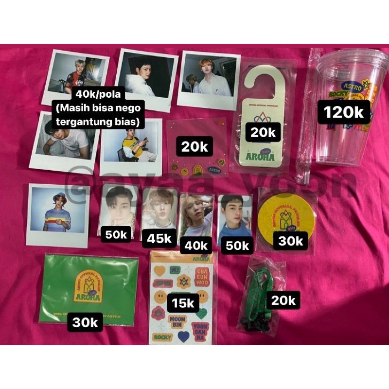 official 5th Gen Aroha (Astro) (tumbler, pc, pola, pola transparan, parfum hanger, rubber coaster, m