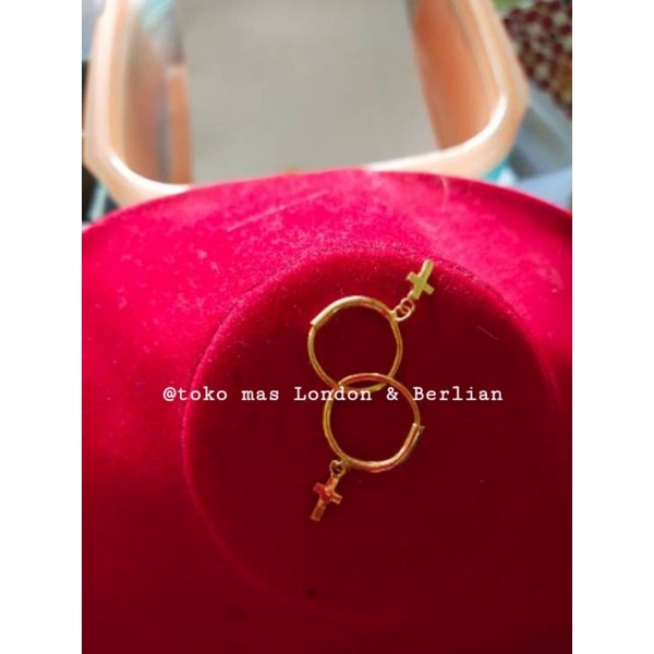 Acc Anting Ring Salib 3gr. Mas London LM 24K