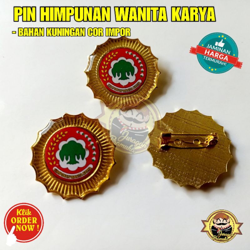 PIN HWK - HIMPUNAN WANITA KARYA - PLAT SINAR MATAHARI