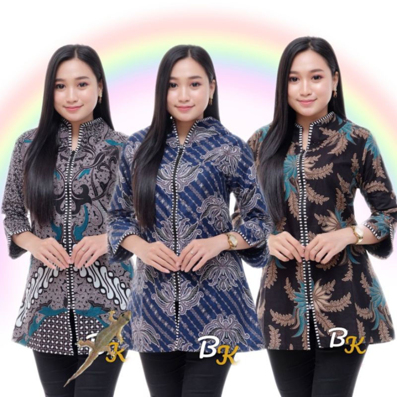 ATASAN BATIK WANITA MODERN ASJ SA HRB026 MONALISA GENES BLOUSE-1