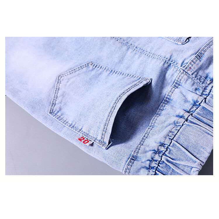 Celana jeans anak perempuan panjang bayi trendy korea style import lembut elastis adem 2-5 tahun-5