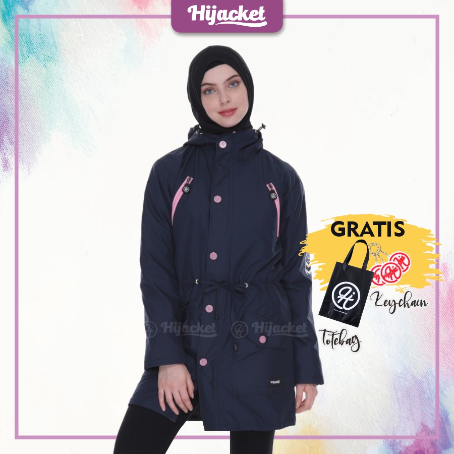 Jaket Parka Anti Air Bahan Parachute Polyfiber 100% Tidak Mudah Melar By Hijacket Montix Navy-1
