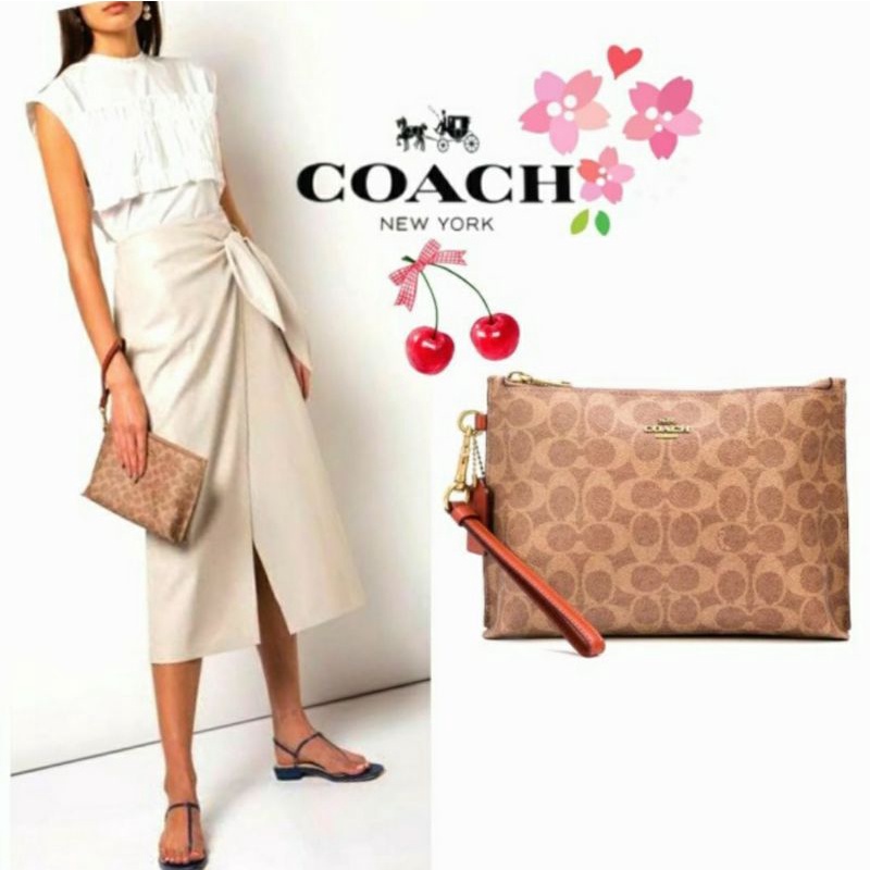 Coach Charlie Pouch Tan Rust