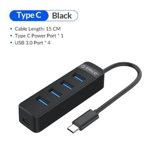 Type-c to Usb-A 3.0 hub orico 4 port mini with pd Usb-c twc3-4a - Terminal usb3.0 4 slot 5Gbps