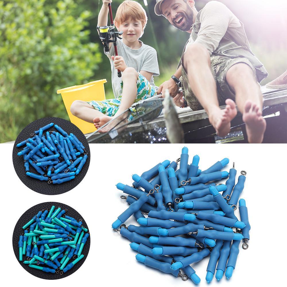 Top 50Pcs/Lot Alat Pancing Blok Putaran Karet Tahan Lama Bobber Baru