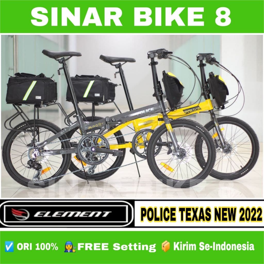 Sepeda Lipat  ELEMENT POLICE TEXAS NEW 20 Inch Bike To Work 8 Speed