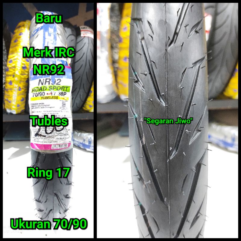 Ban tubles ring 17 ukuran 70/90 merk IRC NR92