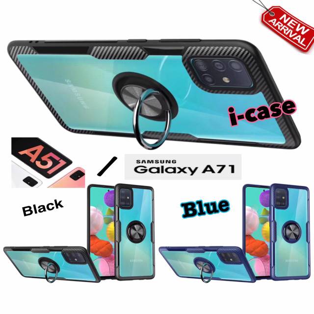 New case Samsung A51 / A71 Soft Case Hybrid Ring Stand Clear