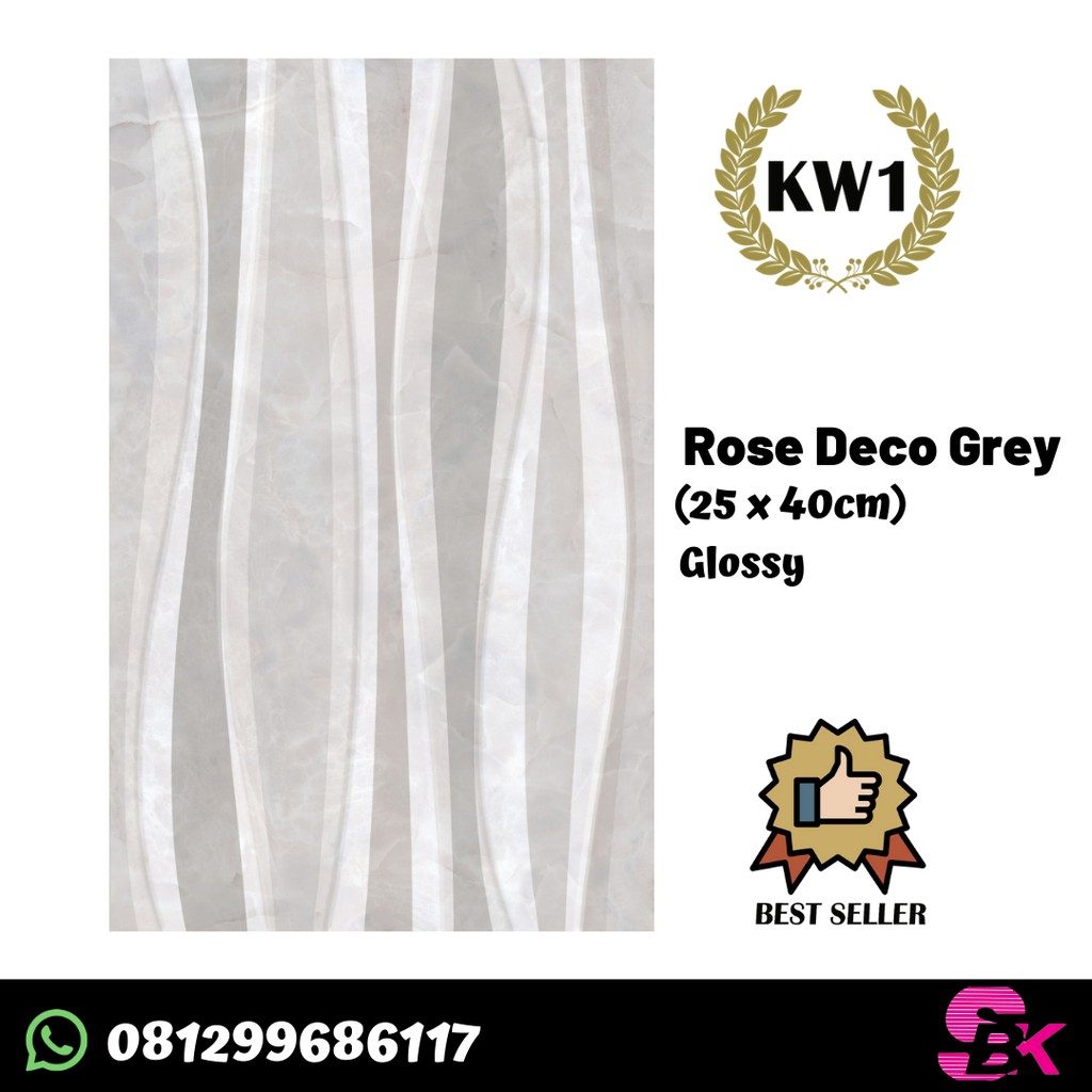 Keramik Dinding Kamar Mandi 25x40 Rose Deco