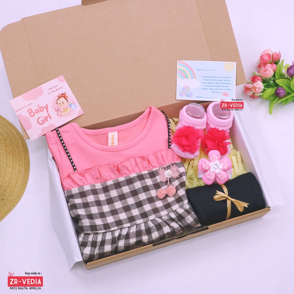 [ICY] Hampers Set Baby Girl 0-18 Month / Hadiah Kado Lahiran Perempuan Baby Dres New Born Bulan Gift