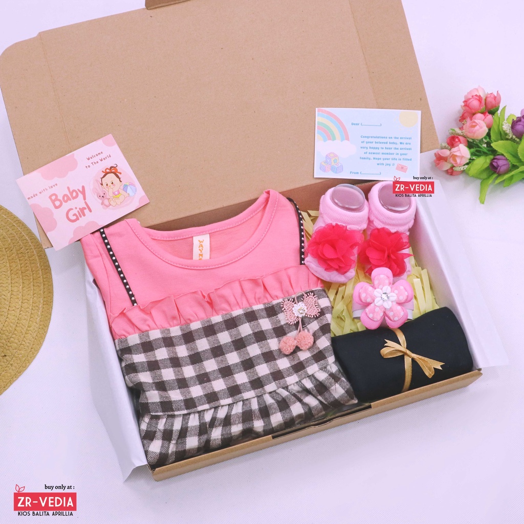 [ICY] Hampers Set Baby Girl 0-18 Month / Hadiah Kado Lahiran Perempuan Baby Dres New Born Bulan Gift