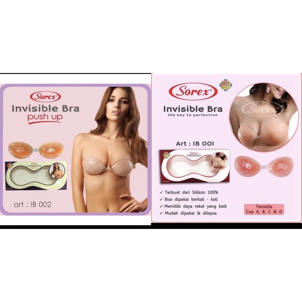 INVISIBLE BRA SILICON SOREX REGULER DAN PUSH UP IB 001 ; IB 002 BH TEMPEL PUSHUP FREEBRA SILICONE