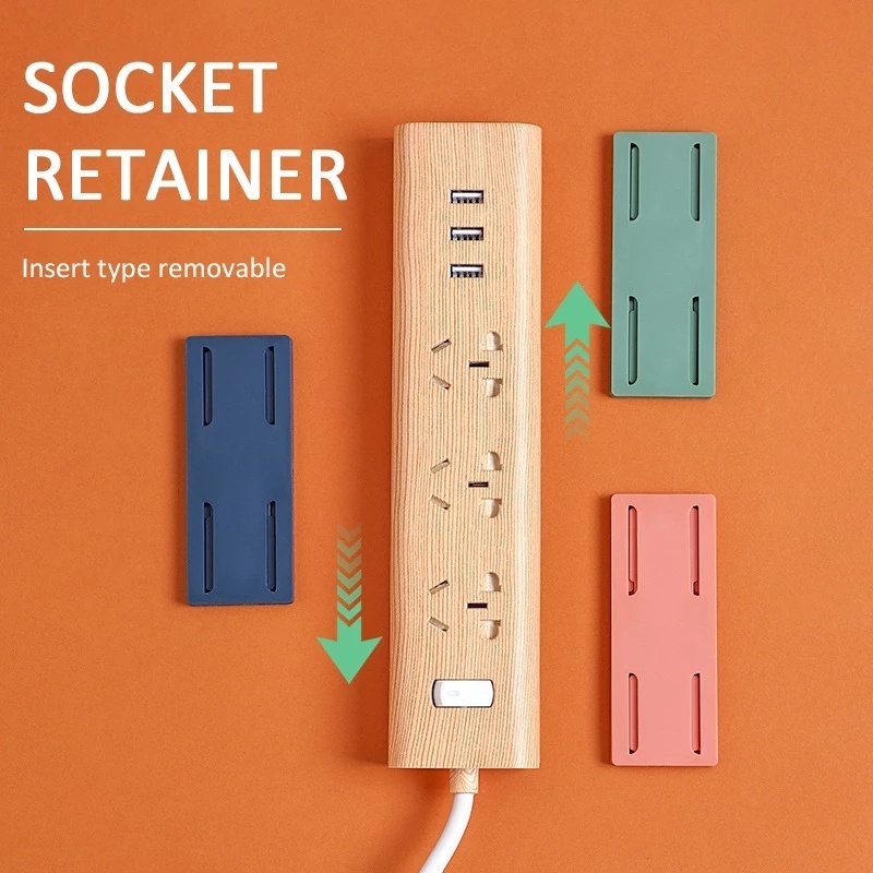 Holder Power Strip Soket Dinding Dengan Perekat Untuk Rumah / Kantor