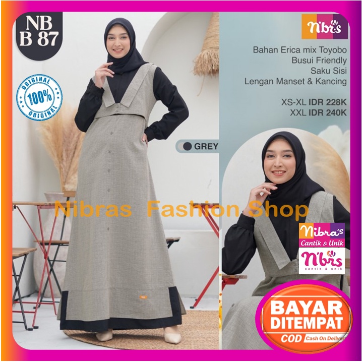 Baju Gamis Nibras Terbaru Promo Sale 2022 Dress Dres Wanita Dewasa Muslim Syari Busui Bahan Adem Mer