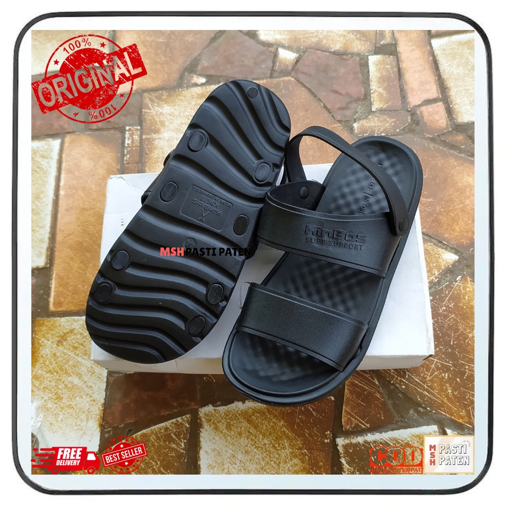 Sandal tali belakang pria Sandal rangke Sandal karet Sandal gunung karet ori kinbos k9678 size 40-44