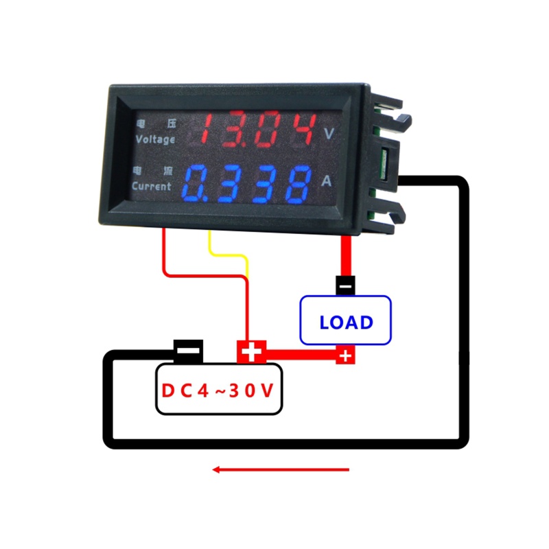 Cre Dc 100v 200v 10a Voltmeter Ammeter 4 Digit Presisi Tinggi Display Digital Led Ganda