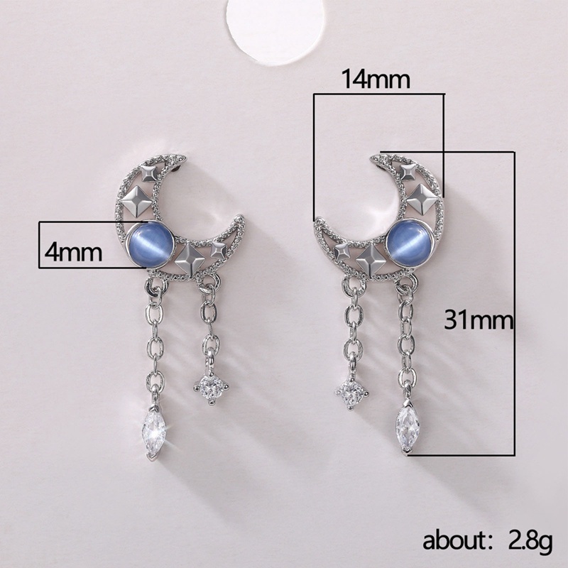 Anting Rumbai Bentuk Bulan Untuk Wanita