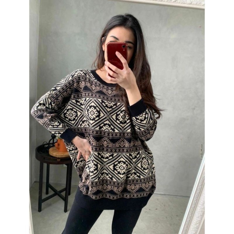 Pads Amora BLOUSE Batik OverSize Atasan Wanita Rajut Premium