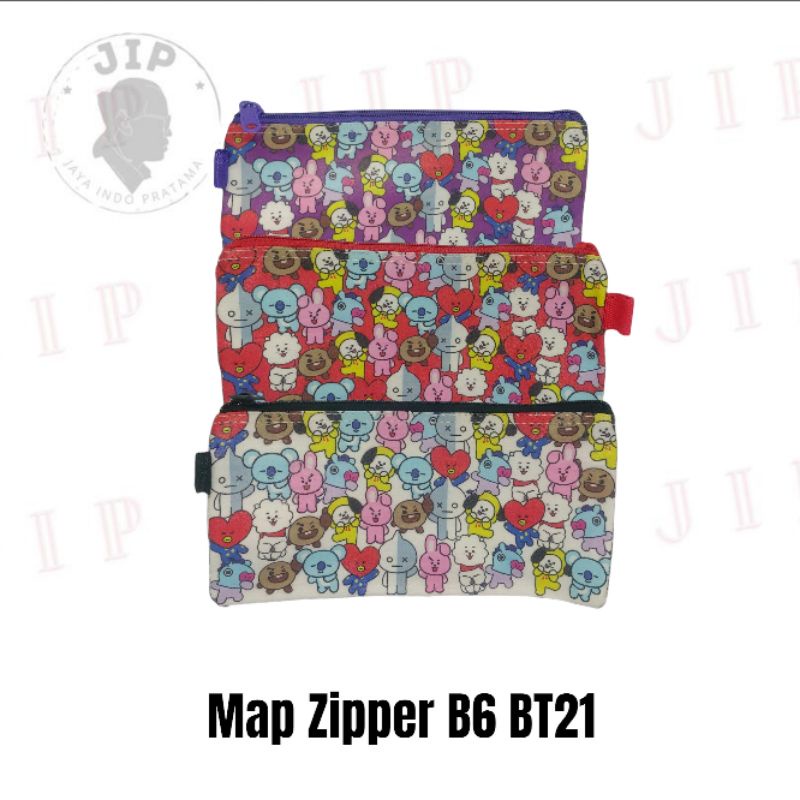 

Pocket File Map Zipper Tempat Alat Tulis Pensil B6 BT21