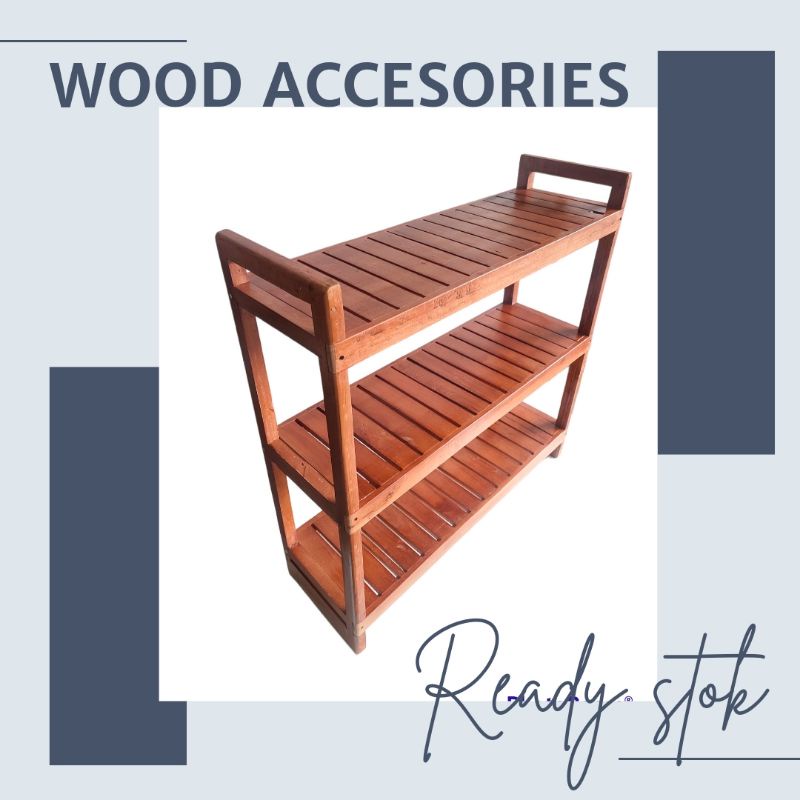 RAK KAYU SUSUN 3 SIZE BESAR/Rak tv/rak aquarium