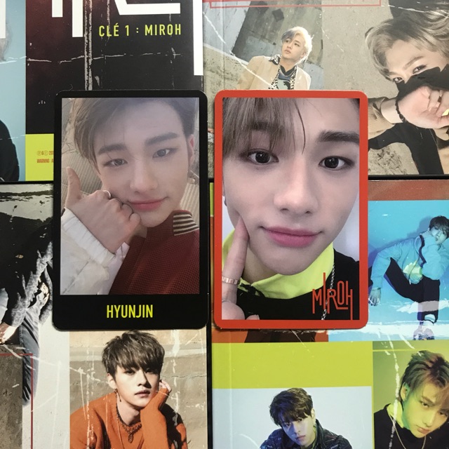 STRAY KIDS MIROH HYUNJIN OFFICIAL PHOTOCARD RED BLACK