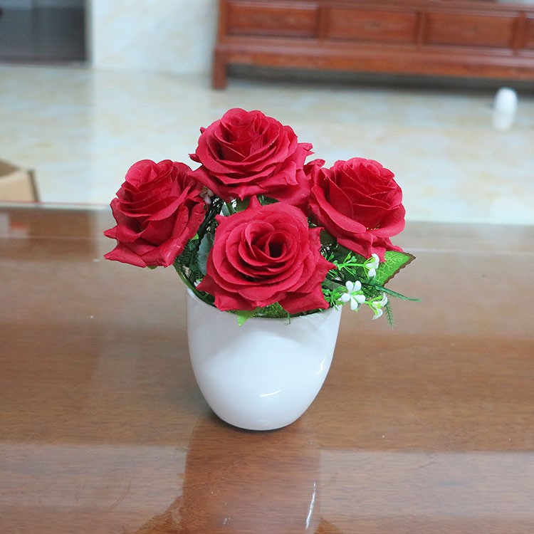 Swopply PT22 PT23 Pot Tanaman Hias Bunga Hias Plastik Ornamen Pot Bongsai Artificial Flower Decoration