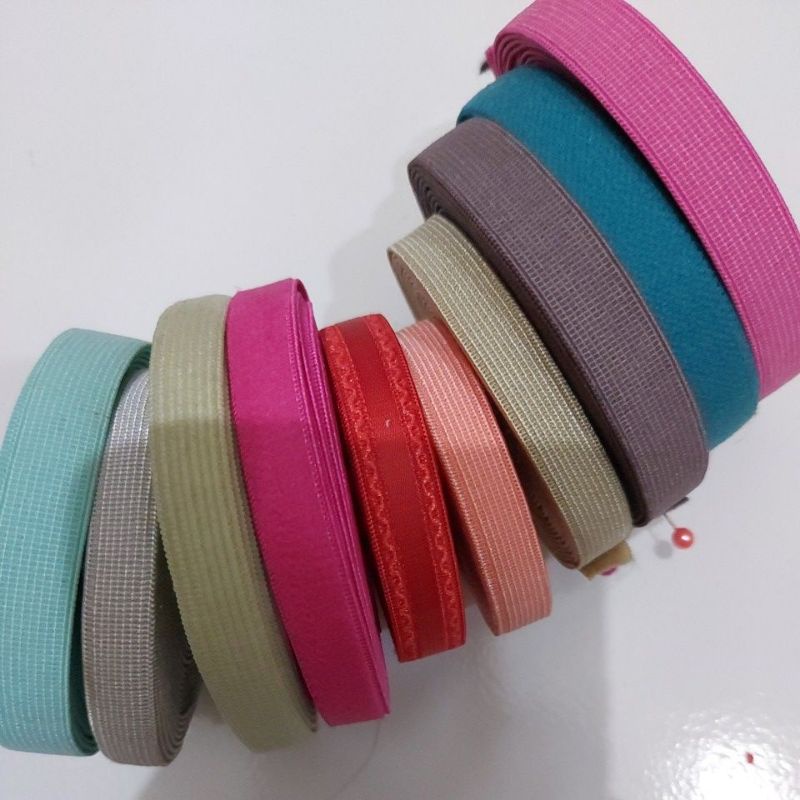 karet elastis foe tebal anti lecet untuk rambut pita headband masker warna 10mm