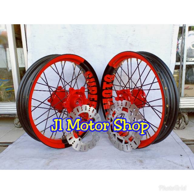 Paket Velg Custom Super Moto Supermoto Honda CRF 150 L - CRF150 L Bebas Request Tulisan Dan Warna