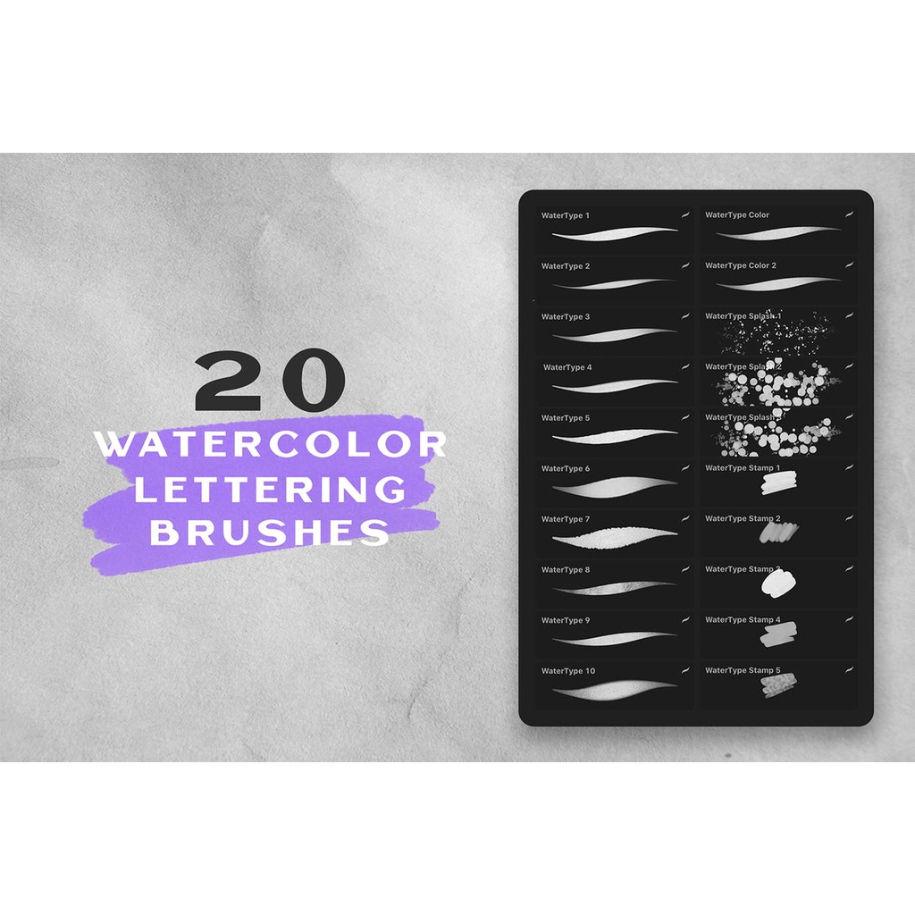 Water Type - Procreate Brushes