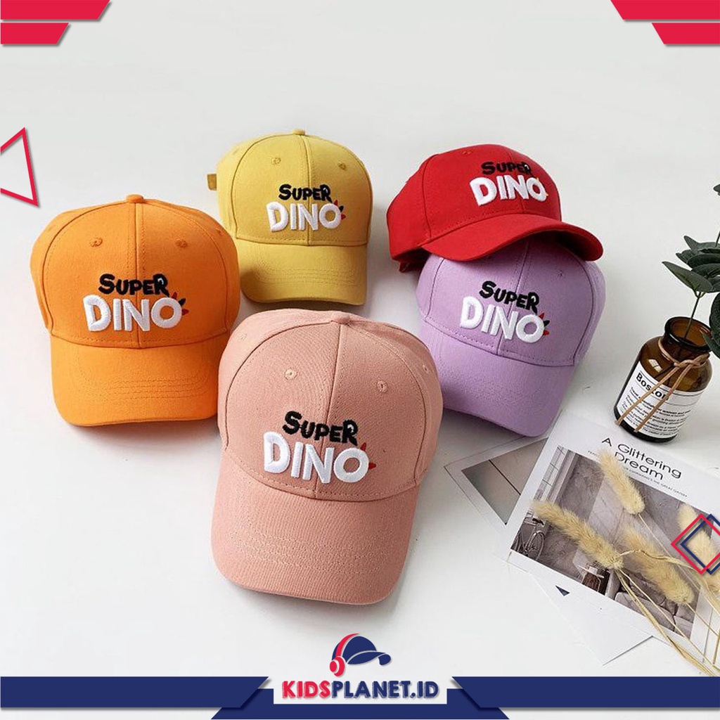 Topi Baseball Anak Bordir Super Dino Usia 2-10 Tahun Laki Perempuan