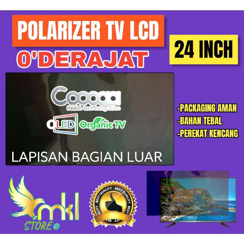 POLARIS POLARIZER TV LCD LED 24" INC O DERAJAT PELAPIS PLASTIK FILM UNTUK BAGIAN LUAR POLARIS POLARI