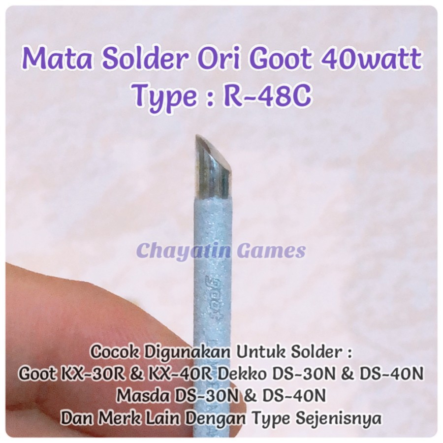 Mata Solder Ori Goot 40 Watt Type R-48C Model Tapak Kuda Besar 4mm